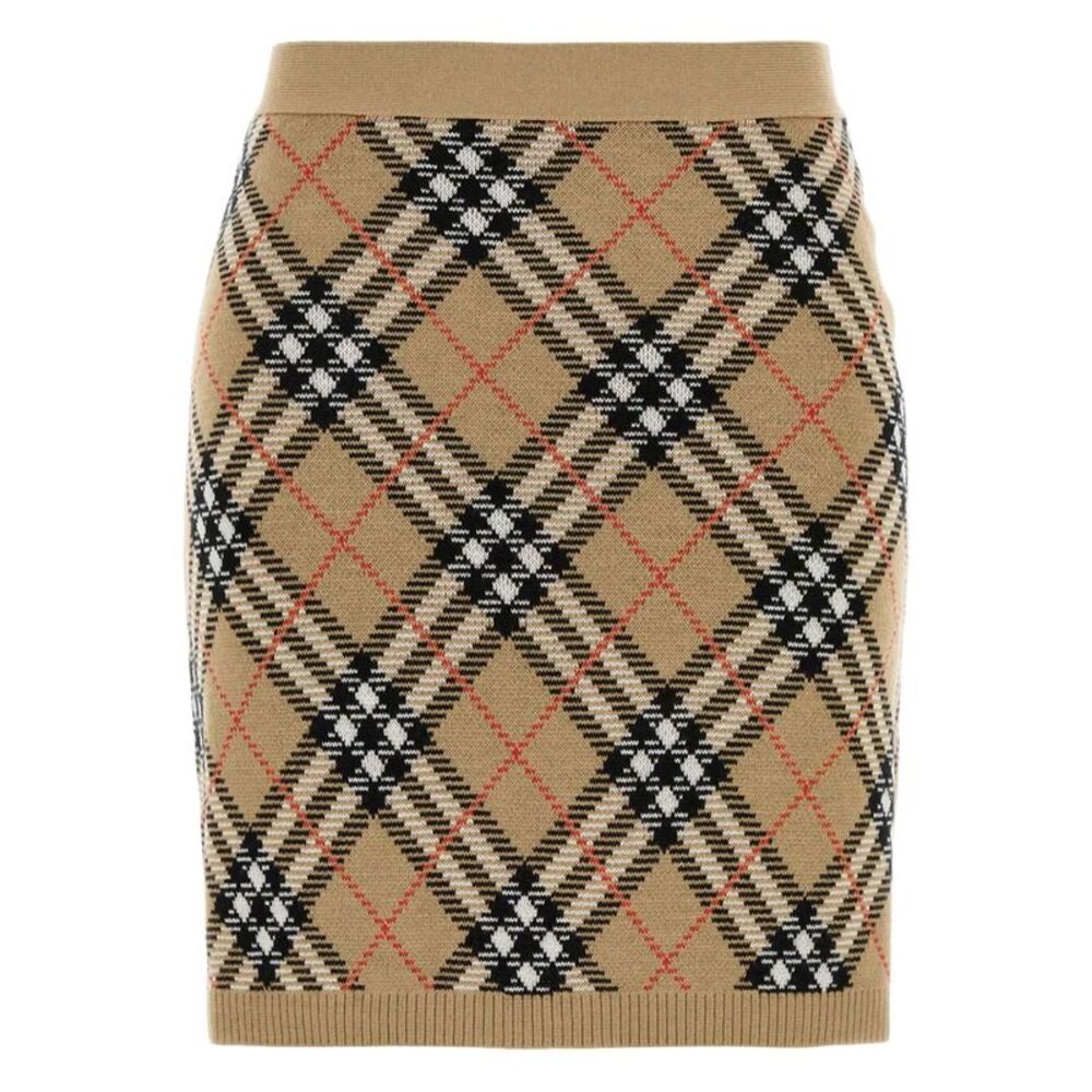 Check Knit Mini Skirt Women
